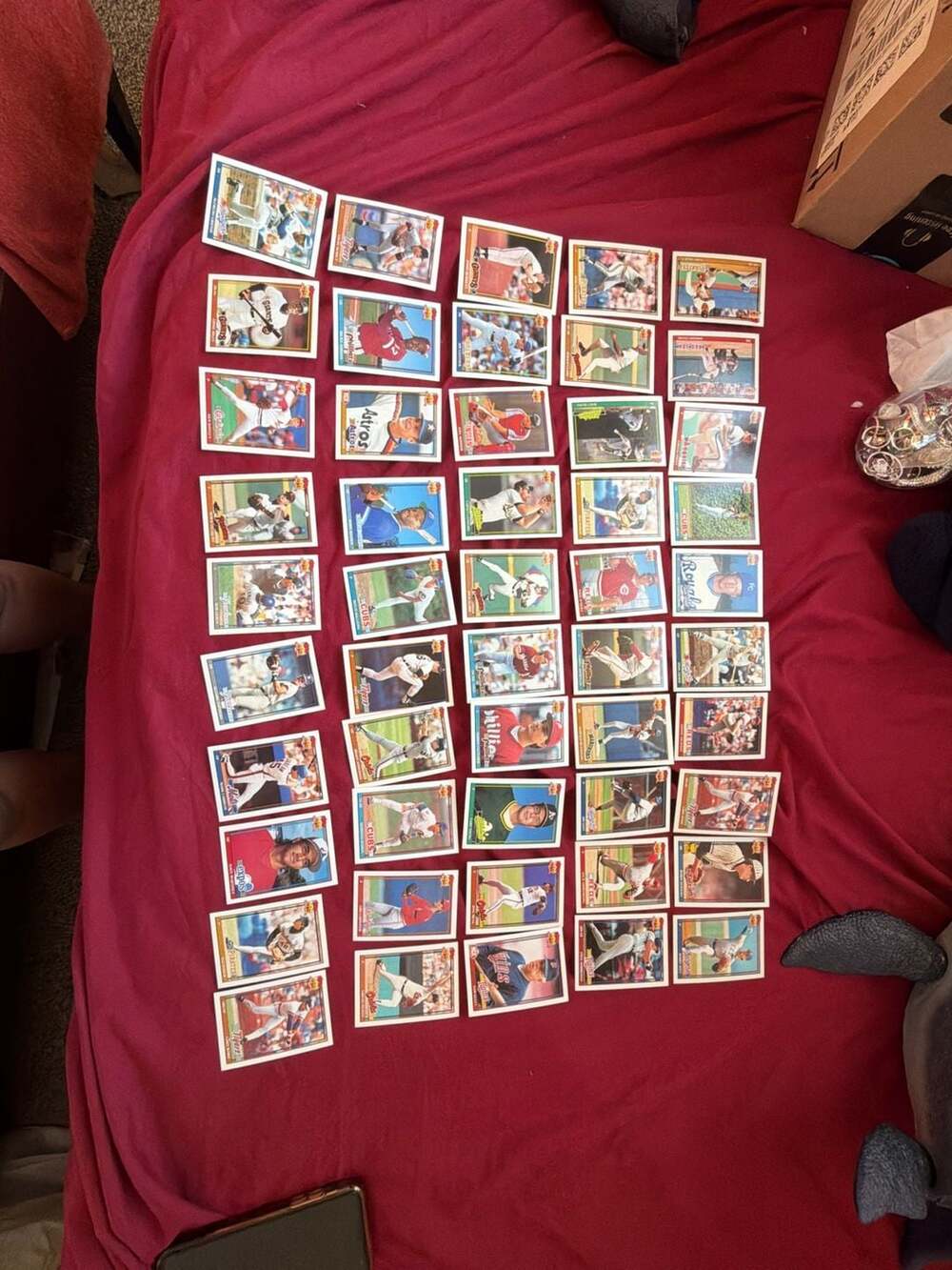 Vintage 1990 Topps Baseball Trading Cards Lot of 50